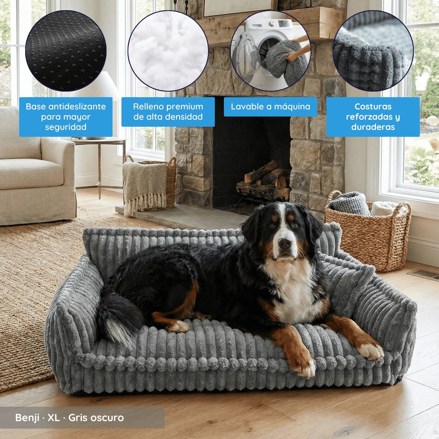 MrFluffyFriend™ - Sofá Ortopédico para Perros - Lavable y Desenfundable